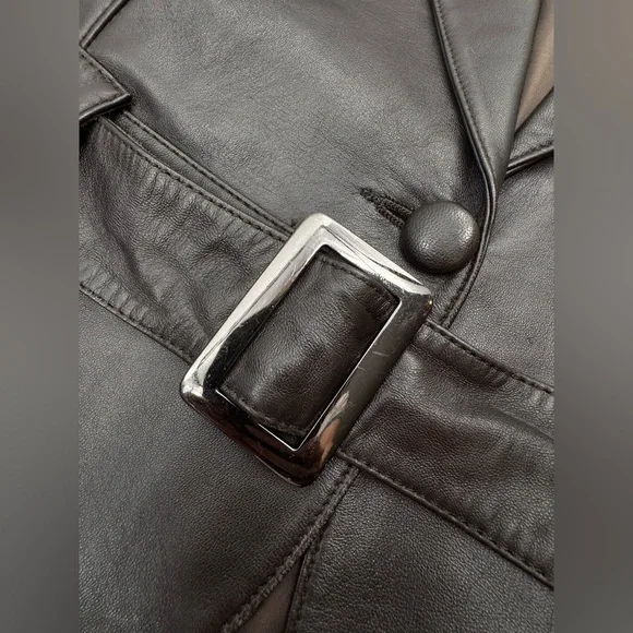 Maison 123 Paris Genuine Leather Brown Blazer Jacket Large - Picture 4 of 9